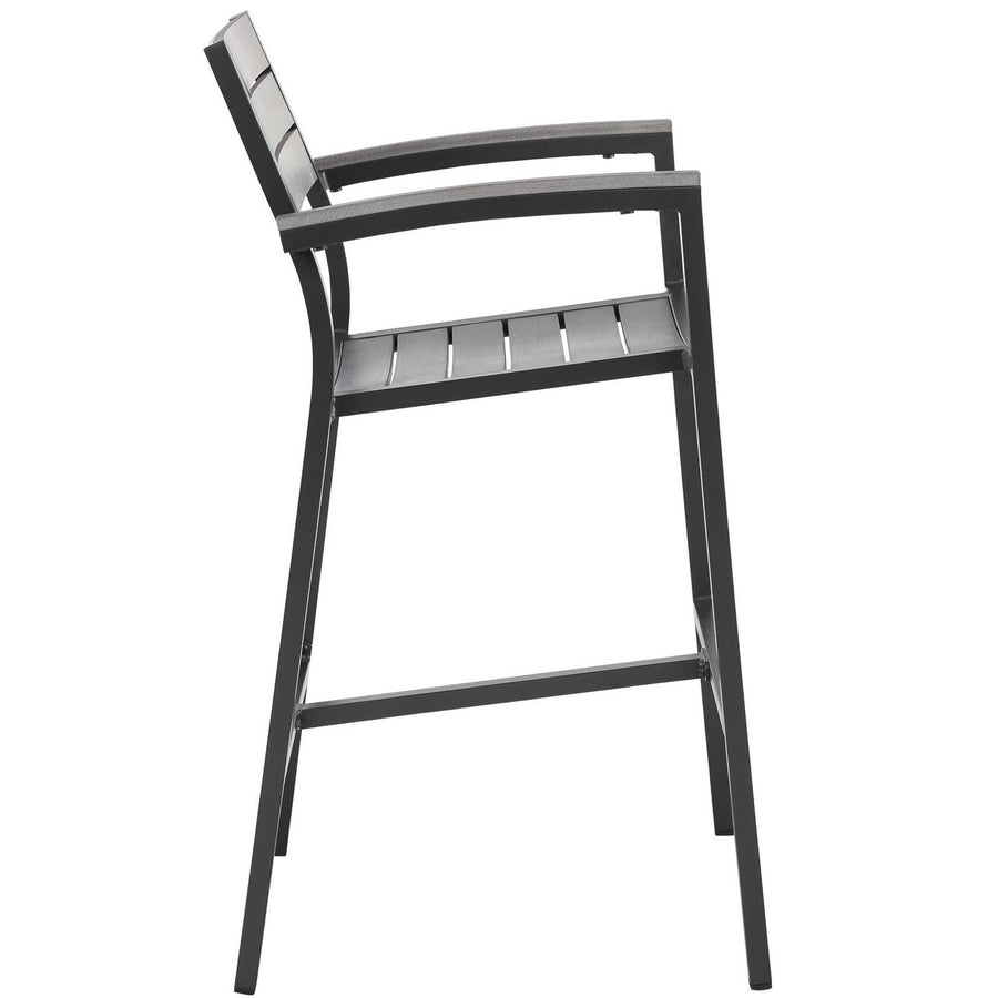 Marin Outdoor Patio Bar Stool in Brown Gray