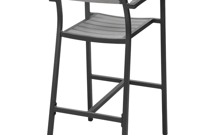 Marin Outdoor Patio Bar Stool in Brown Gray