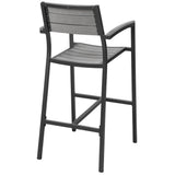 Marin Outdoor Patio Bar Stool in Brown Gray