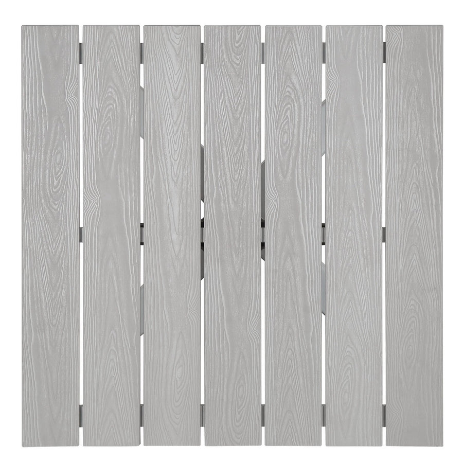 Marin 28" Outdoor Patio Dining Table in White Light Gray