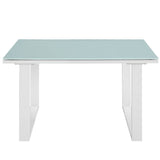 Lotus Outdoor Patio Side Table in White