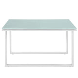 Lotus Outdoor Patio Side Table in White