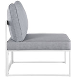 Lotus Armless Outdoor Patio Chair in White Gray