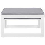 Lotus Outdoor Patio Ottoman in White Gray