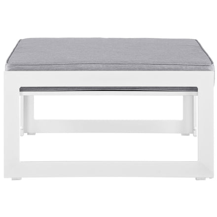 Fortuna Outdoor Patio Ottoman in White Gray