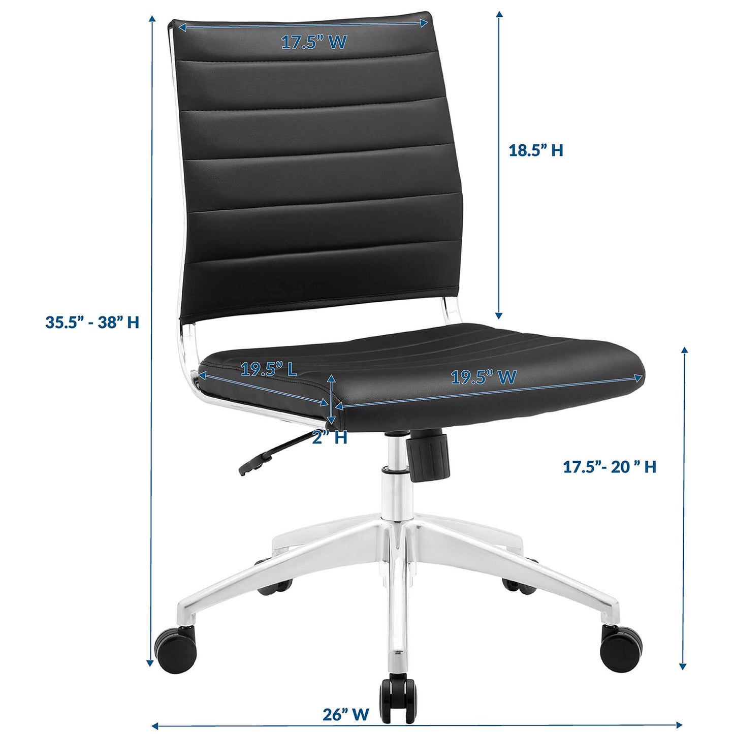 Jive Armless Mid Back Office Chair by Furniture for America