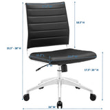 Vanilla Armless Mid Back Office Chair in Black