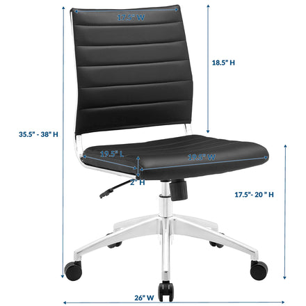 Jive Armless Mid Back Office Chair in Black