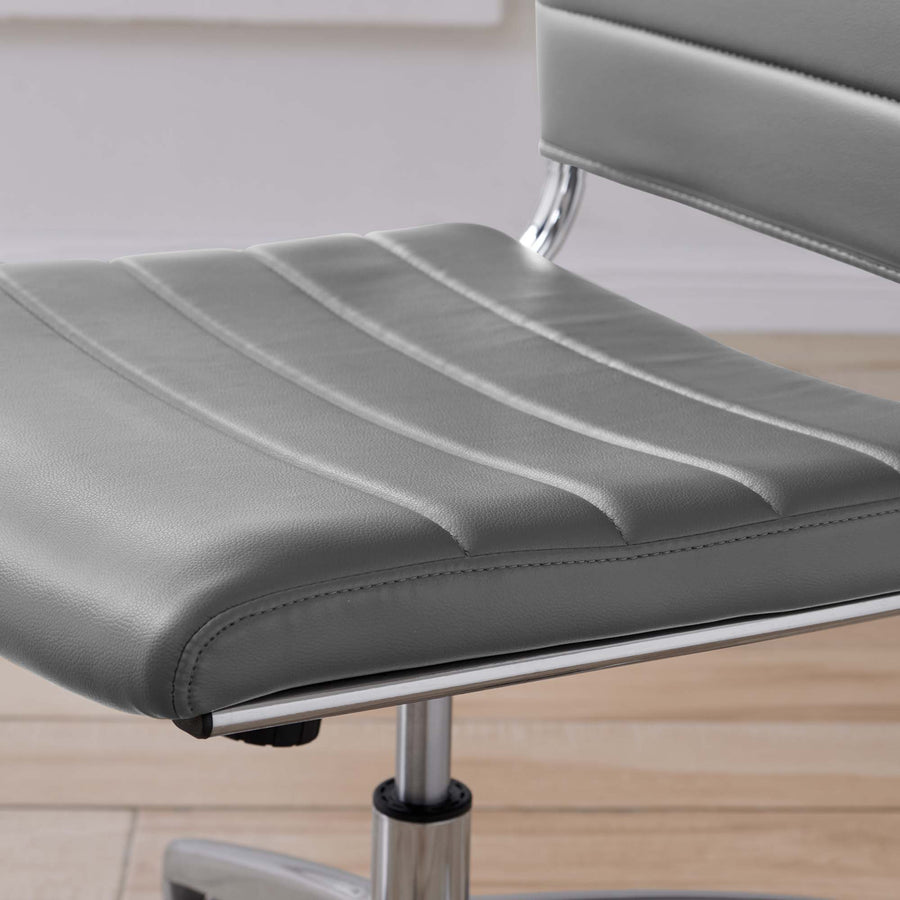 Vanilla Armless Mid Back Office Chair in Gray