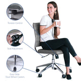 Vanilla Armless Mid Back Office Chair in Gray