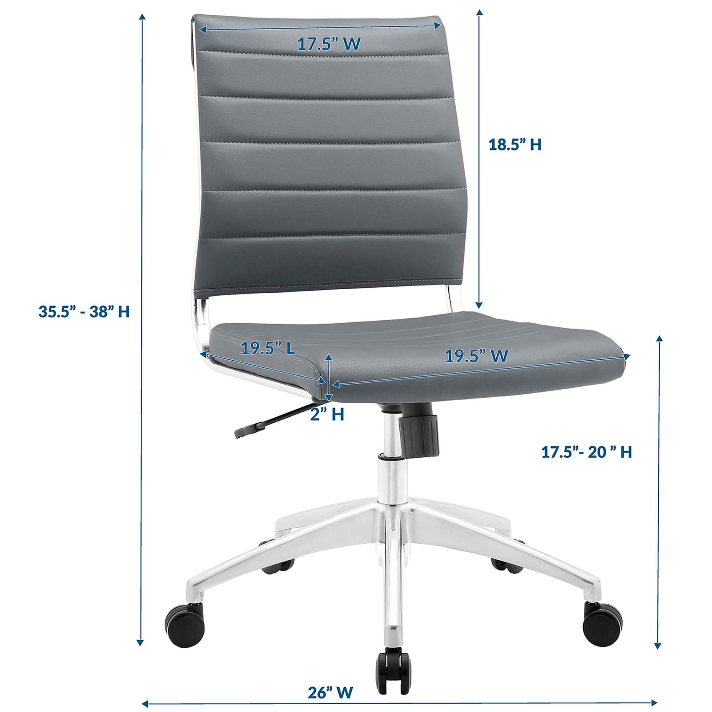 Jive Armless Mid Back Office Chair by Furniture for America