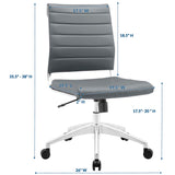 Vanilla Armless Mid Back Office Chair in Gray