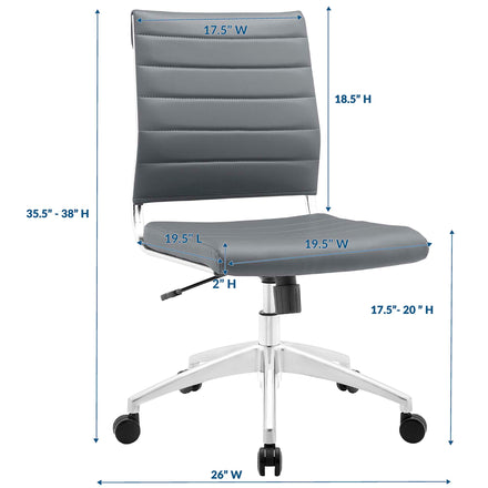 Jive Armless Mid Back Office Chair in Gray