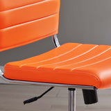 Vanilla Armless Mid Back Office Chair in Orange