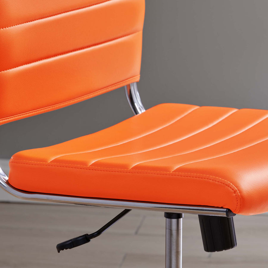 Vanilla Armless Mid Back Office Chair in Orange