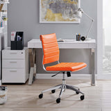 Vanilla Armless Mid Back Office Chair in Orange