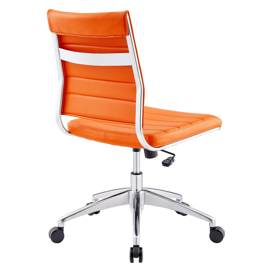 Vanilla Armless Mid Back Office Chair in Orange