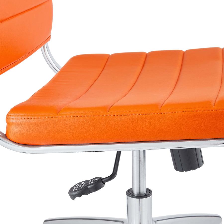 Vanilla Armless Mid Back Office Chair in Orange