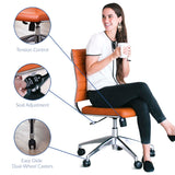 Vanilla Armless Mid Back Office Chair in Orange