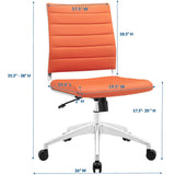 Vanilla Armless Mid Back Office Chair in Orange