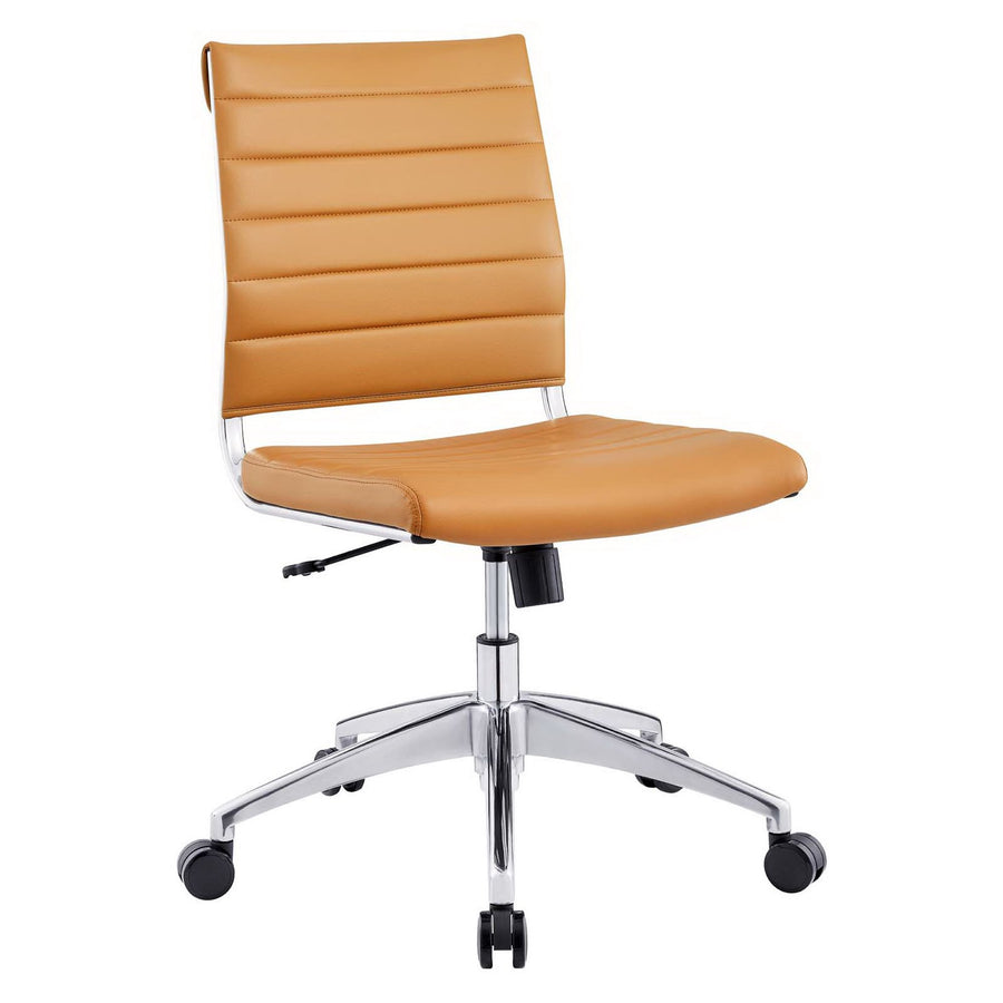 Vanilla Armless Mid Back Office Chair in Tan