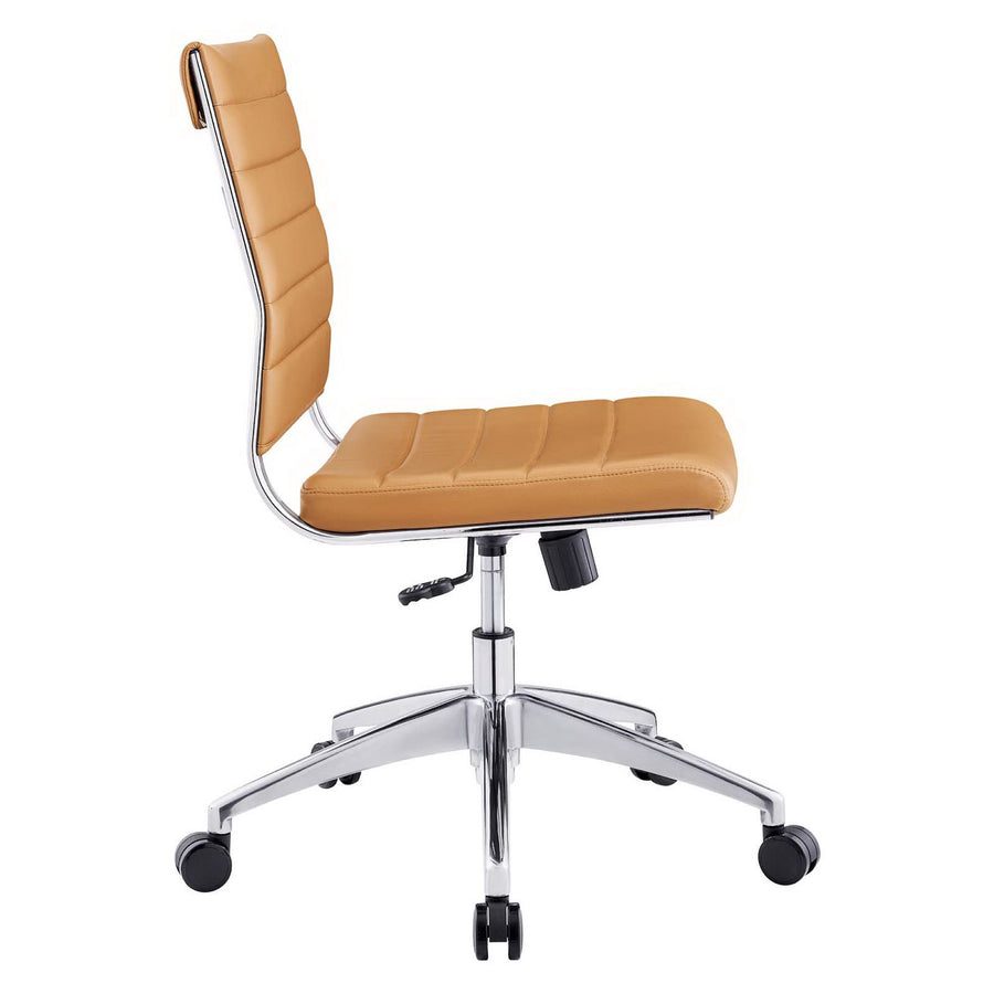 Vanilla Armless Mid Back Office Chair in Tan