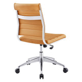 Vanilla Armless Mid Back Office Chair in Tan