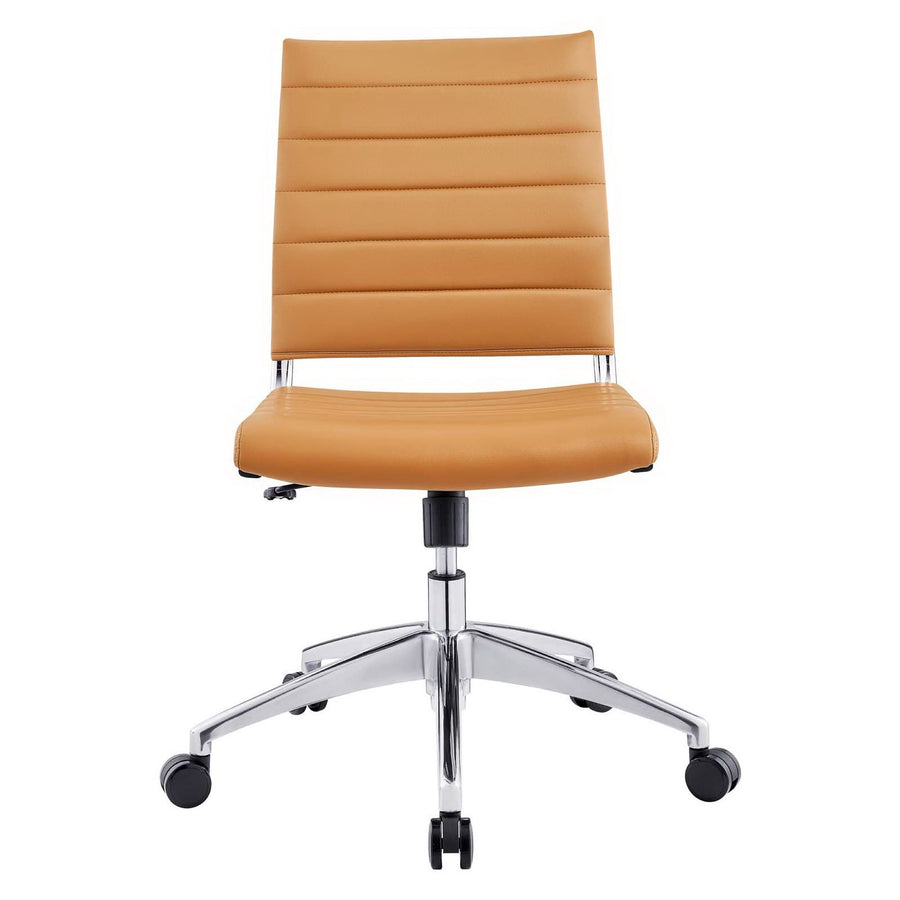 Vanilla Armless Mid Back Office Chair in Tan