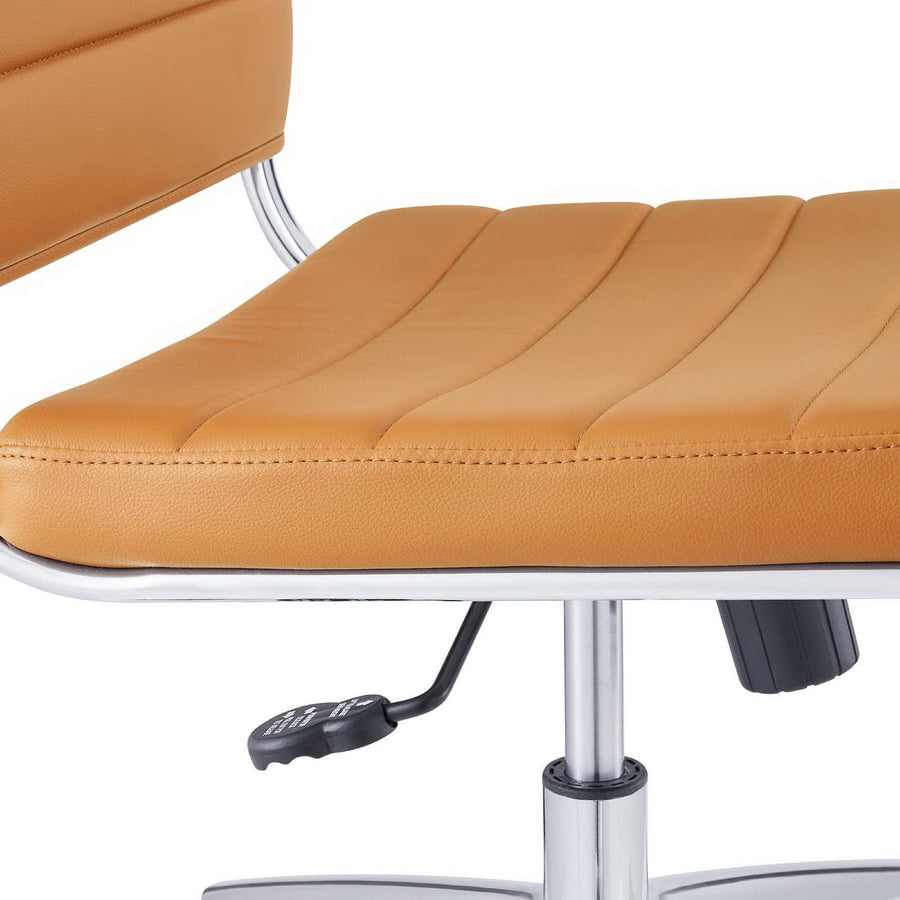 Vanilla Armless Mid Back Office Chair in Tan