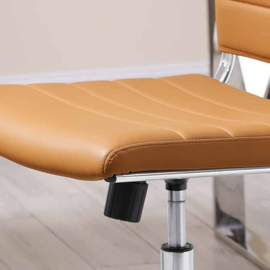 Vanilla Armless Mid Back Office Chair in Tan