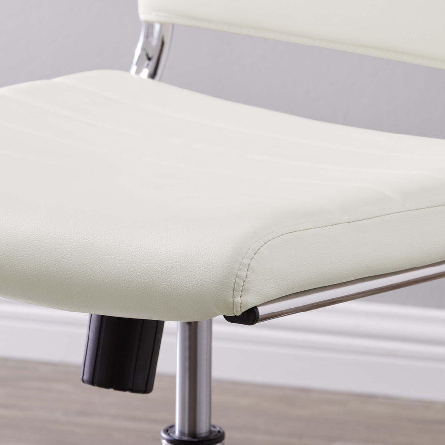 Vanilla Armless Mid Back Office Chair in White