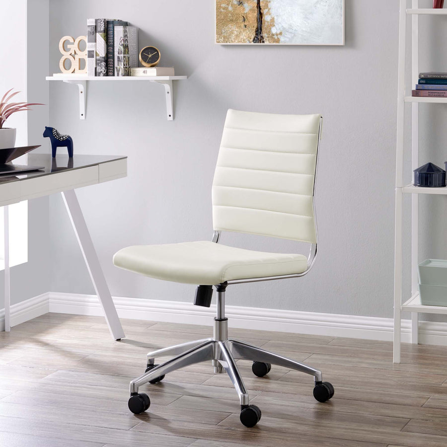Vanilla Armless Mid Back Office Chair in White