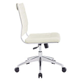 Vanilla Armless Mid Back Office Chair in White