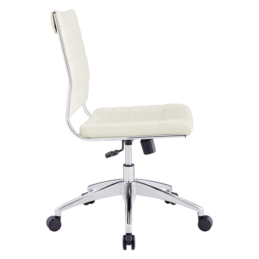 Vanilla Armless Mid Back Office Chair in White
