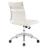 Vanilla Armless Mid Back Office Chair in White