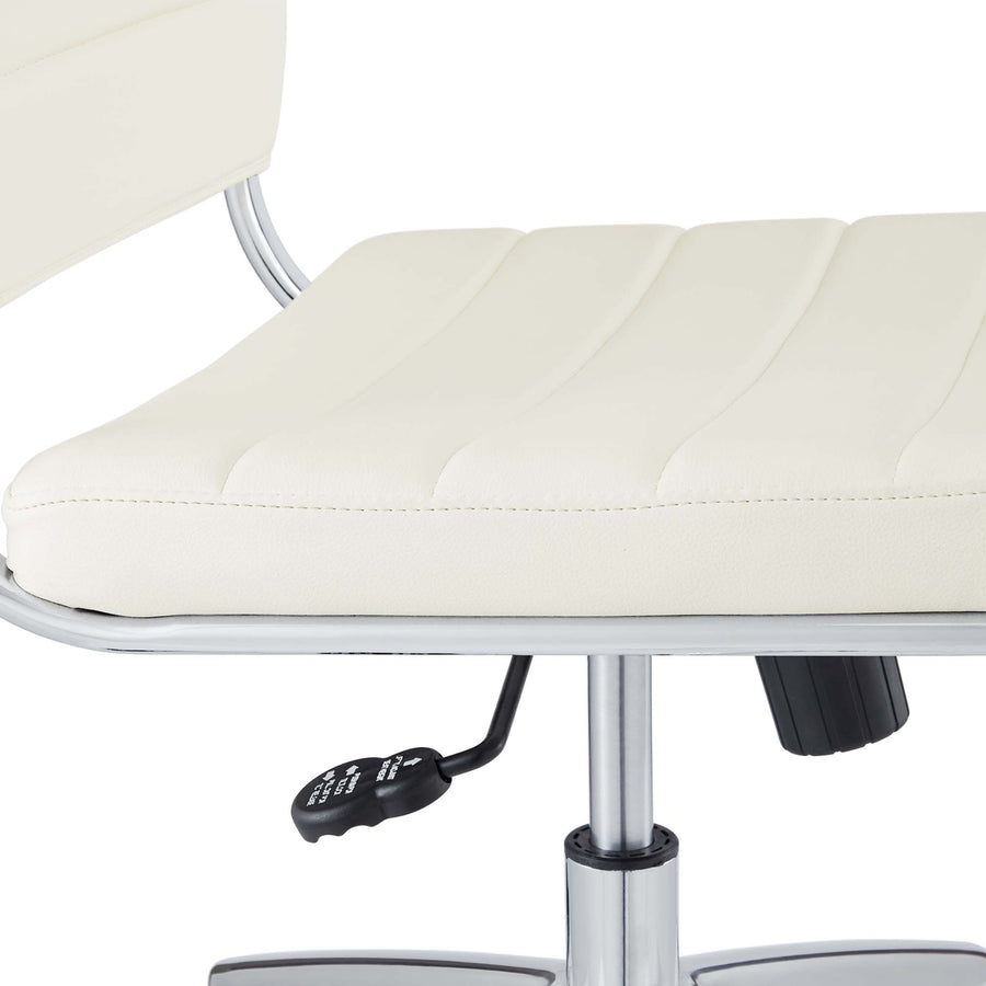 Vanilla Armless Mid Back Office Chair in White