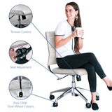 Vanilla Armless Mid Back Office Chair in White