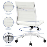Vanilla Armless Mid Back Office Chair in White
