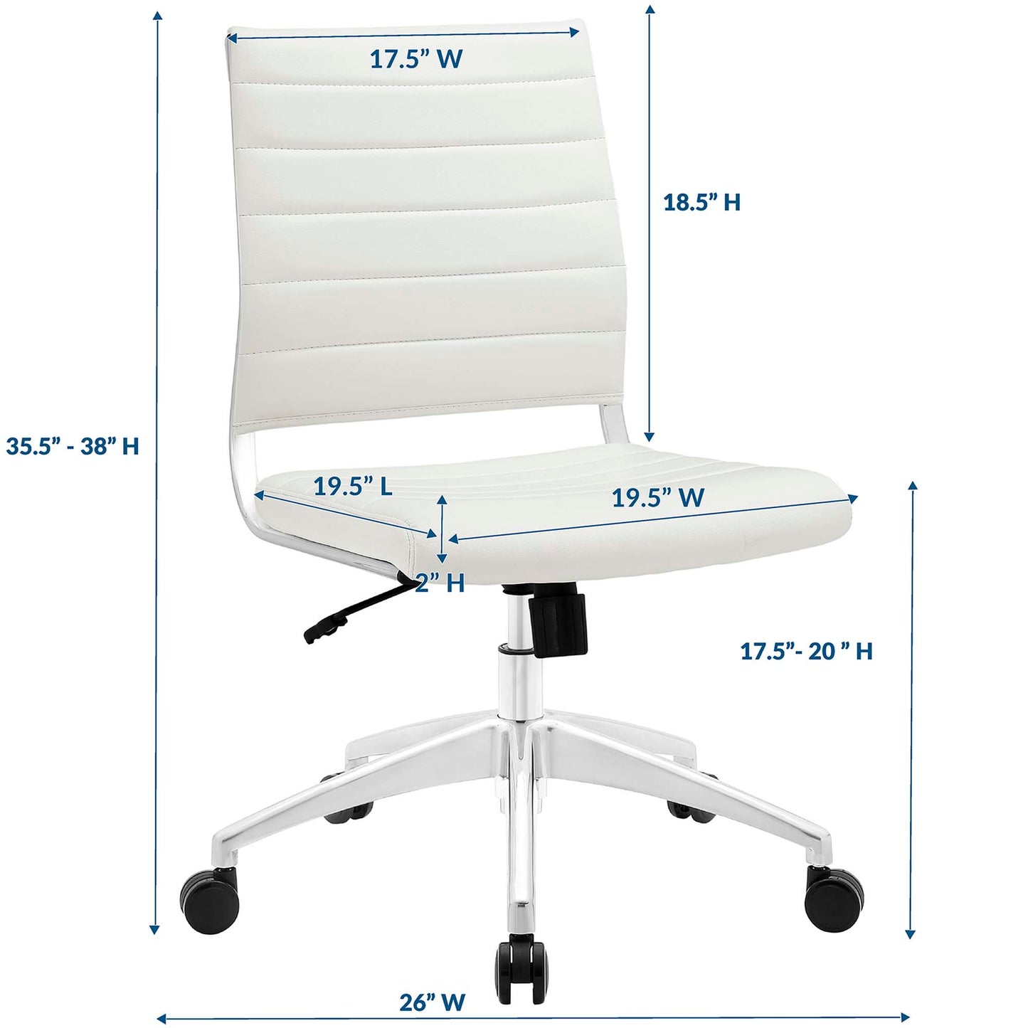 Jive Armless Mid Back Office Chair by Furniture for America