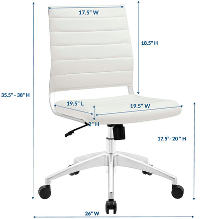 Jive Armless Mid Back Office Chair in White