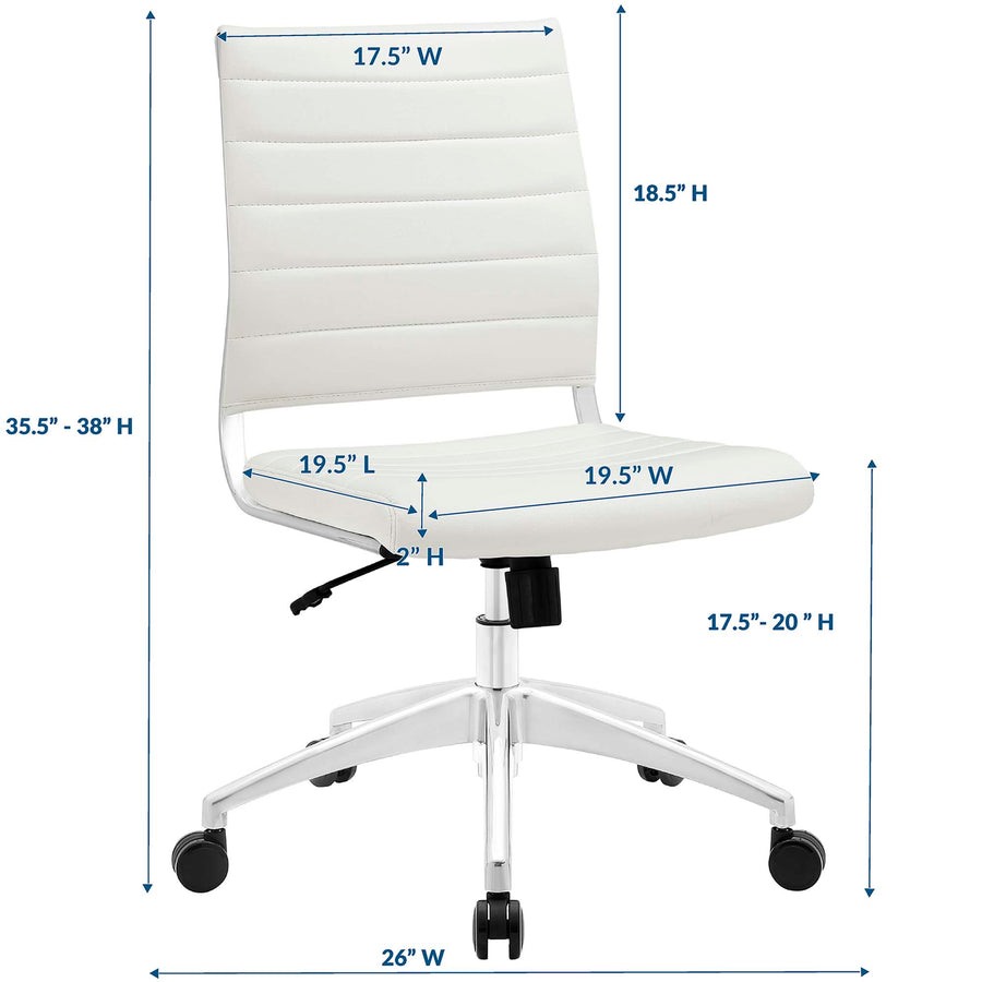 Vanilla Armless Mid Back Office Chair in White
