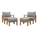 Cove 4 Piece Outdoor Patio Teak Set in Natural Gray