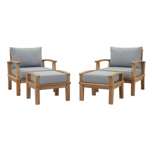 Marina 4 Piece Outdoor Patio Teak Set by Furniture For America