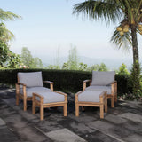 Cove 4 Piece Outdoor Patio Teak Set in Natural Gray