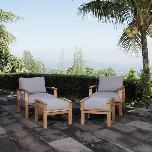 Marina 4 Piece Outdoor Patio Teak Set by Furniture For America