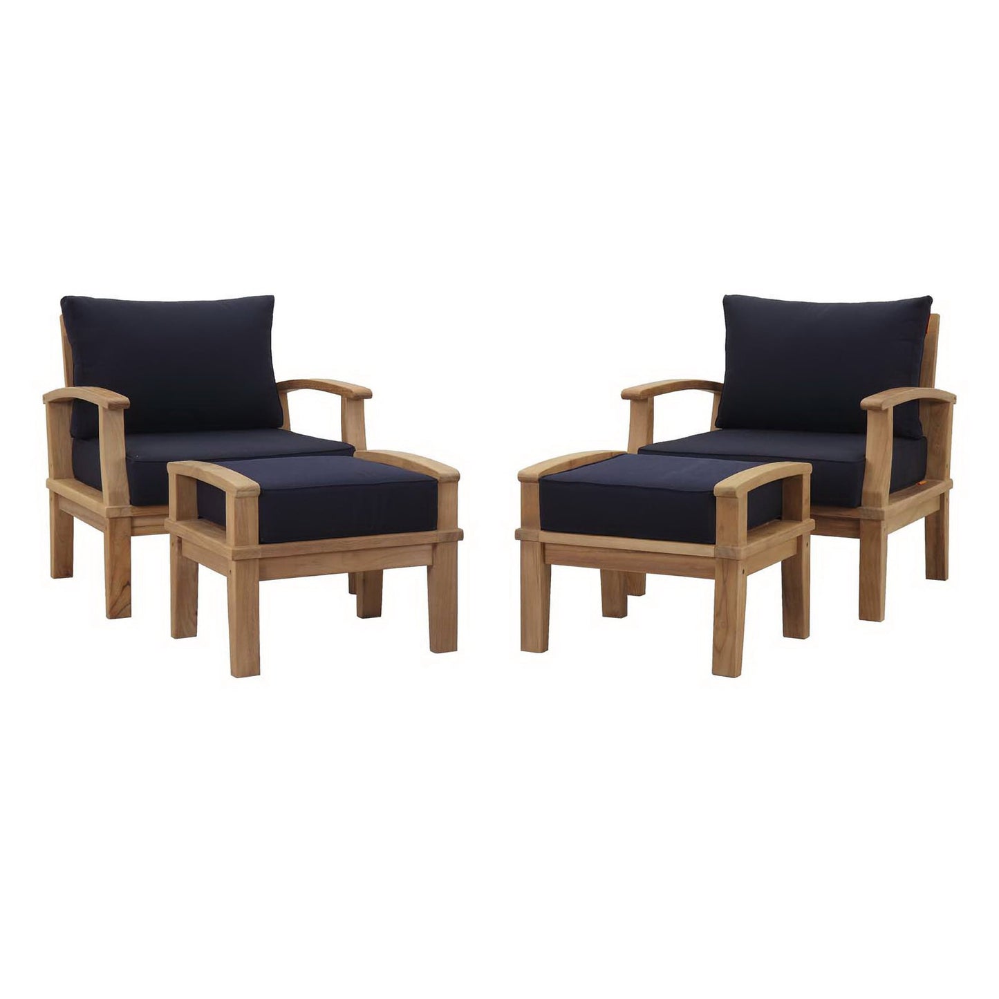 Marina 4 Piece Outdoor Patio Teak Set by Furniture For America