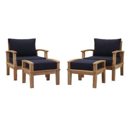 Marina 4 Piece Outdoor Patio Teak Set by Furniture For America