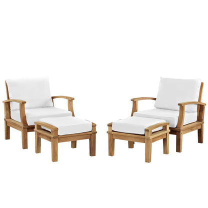 Marina 4 Piece Outdoor Patio Teak Set by Furniture For America