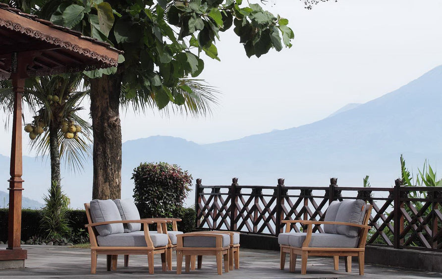 Cove 6 Piece Outdoor Patio Teak Set in Natural Gray