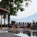 Cove 6 Piece Outdoor Patio Teak Set in Natural Navy